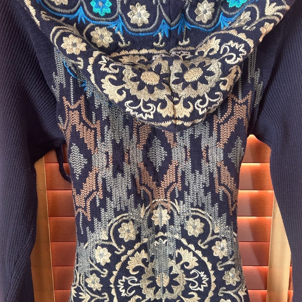 Johnny Was Biya Multicolor Patterned Knit Cardigan - Picture 3 of 7